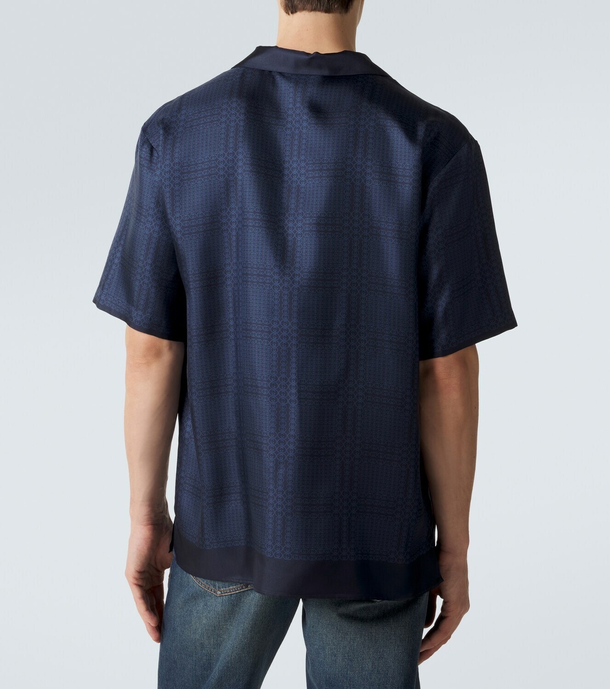 Gucci Interlocking G silk twill bowling shirt