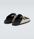 Dolce&Gabbana DG leather-trimmed canvas sandals