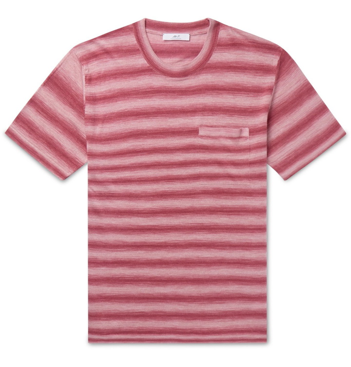 Photo: Mr P. - Striped Knitted Linen T-Shirt - Pink