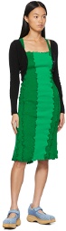 Sherris Green Rib Knit Tie Dress