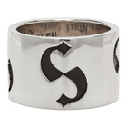 Stolen Girlfriends Club Silver Wide S-Logo Imprint Ring