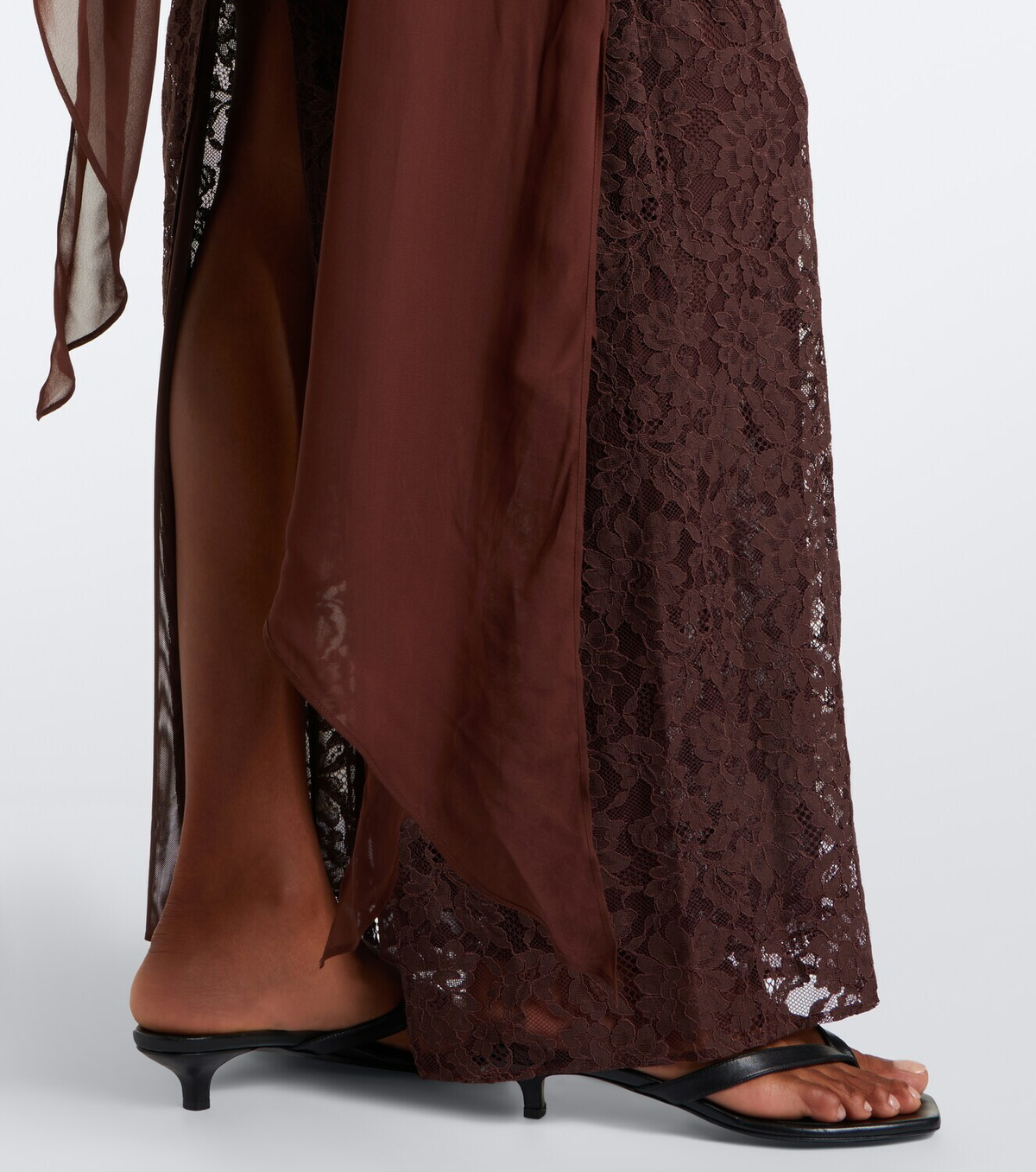 De La Vali Rosa georgette and lace maxi dress