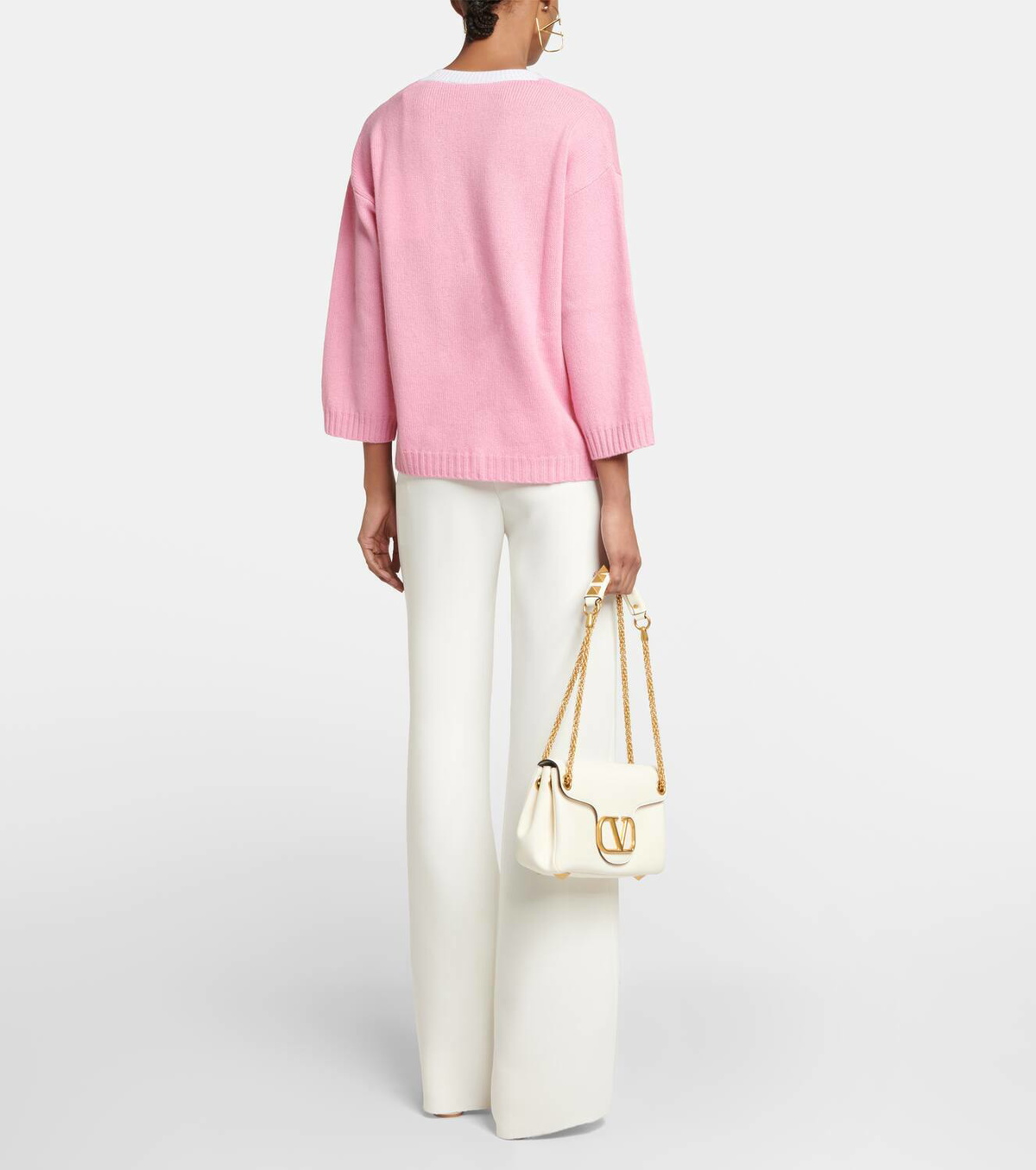 Pull Valentino Femme Taille L - Cachemire Beige, Occasion Comme Neuf