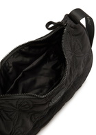 Damson Madder Crescent Bow-embroidered Satin Shoulder bag - Black - One Size