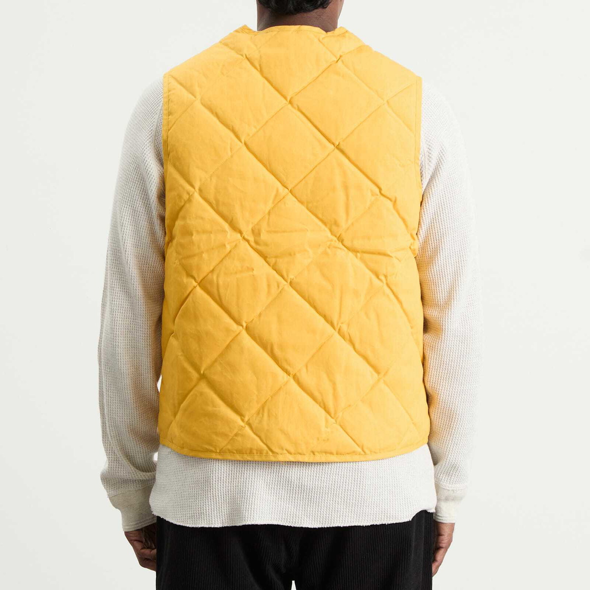 Drake's Men's x Nanga Quilted Vest in Mustard