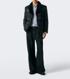 Junya Watanabe Leather-trimmed wool tweed down jacket