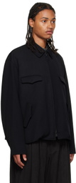 Y's For Men Black Flap Pocket Jacket