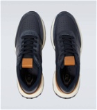 Tod's Suede-trimmed leather sneakers