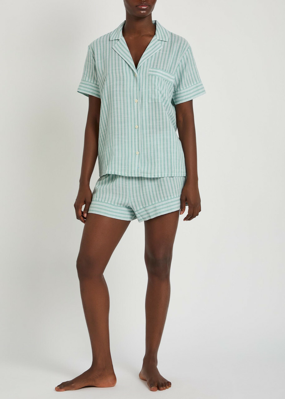 Eberjey Nautico Shortie Woven Pyjama set Green