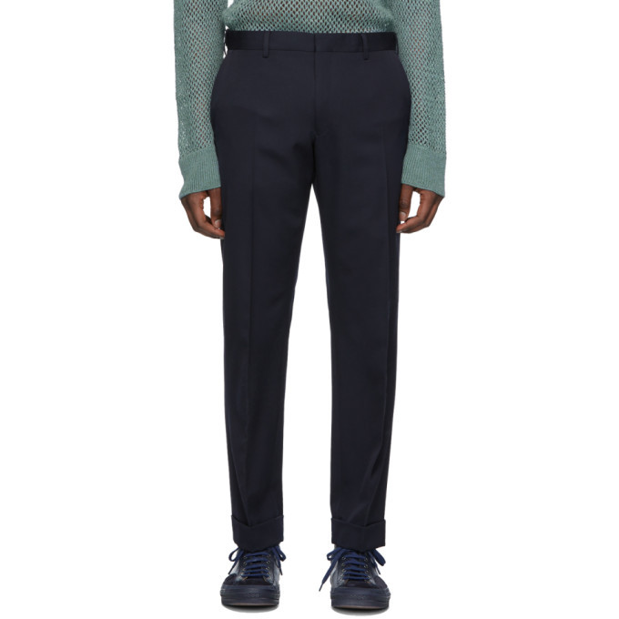 Photo: Dries Van Noten Navy Tropical Wool Philip Trousers