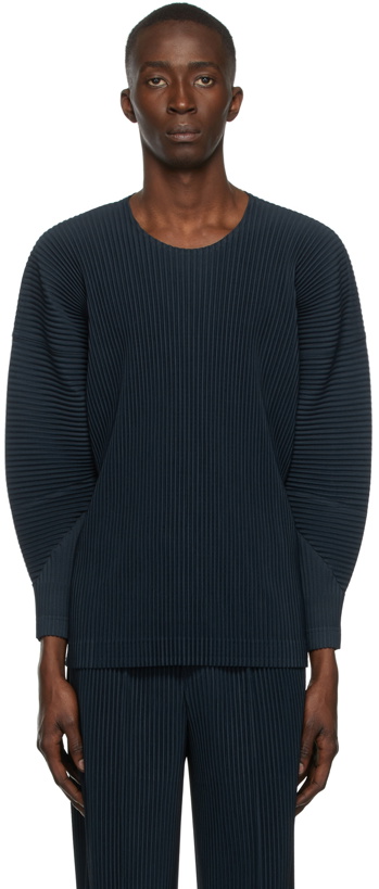 Photo: Homme Plissé Issey Miyake Navy October Long Sleeve T-Shirt