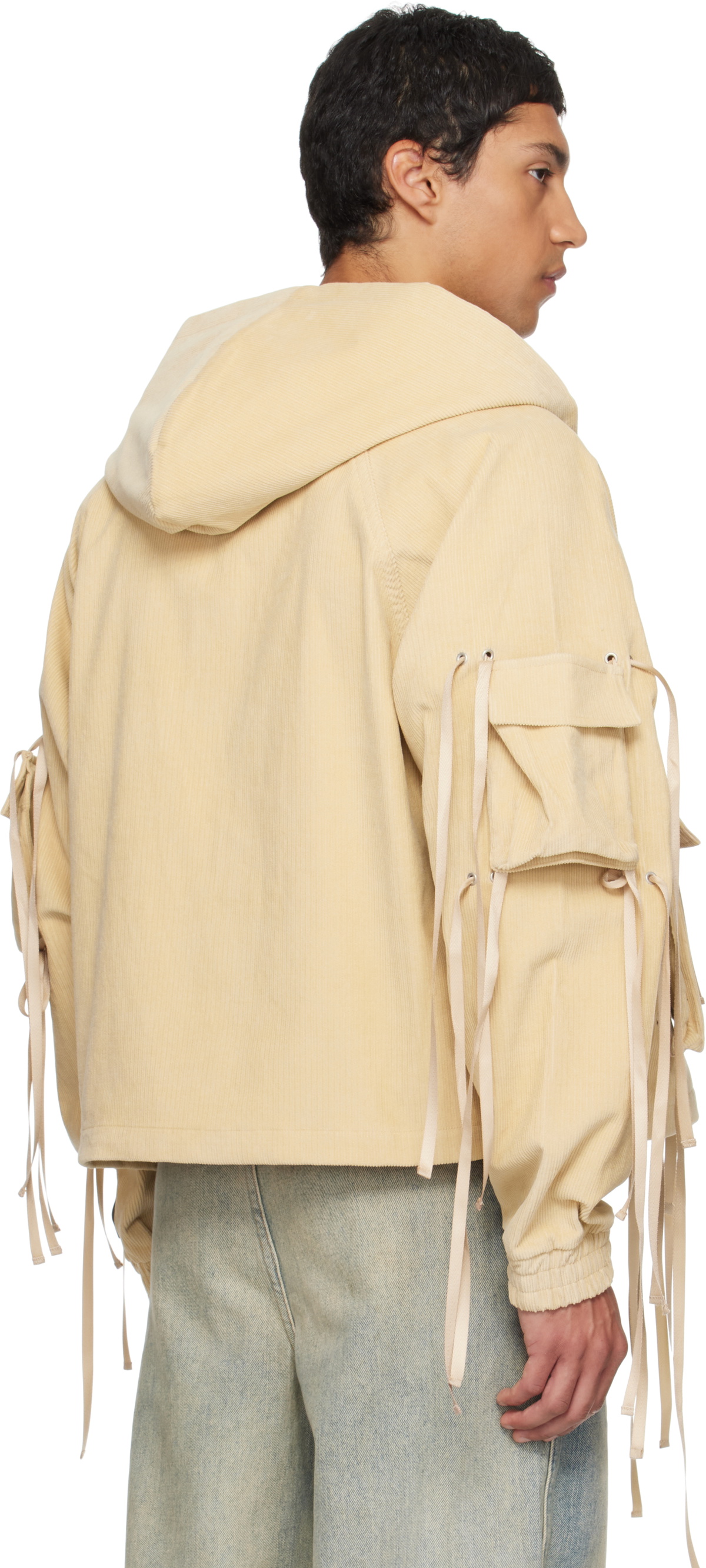 Reese Cooper Khaki Corduroy Modular Pocket Hooded Jacket