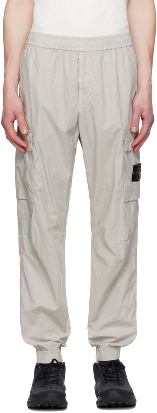 Photo: Stone Island Gray 3100031 Stretch Cotton Tela 'Paracadute' Cargo Pants
