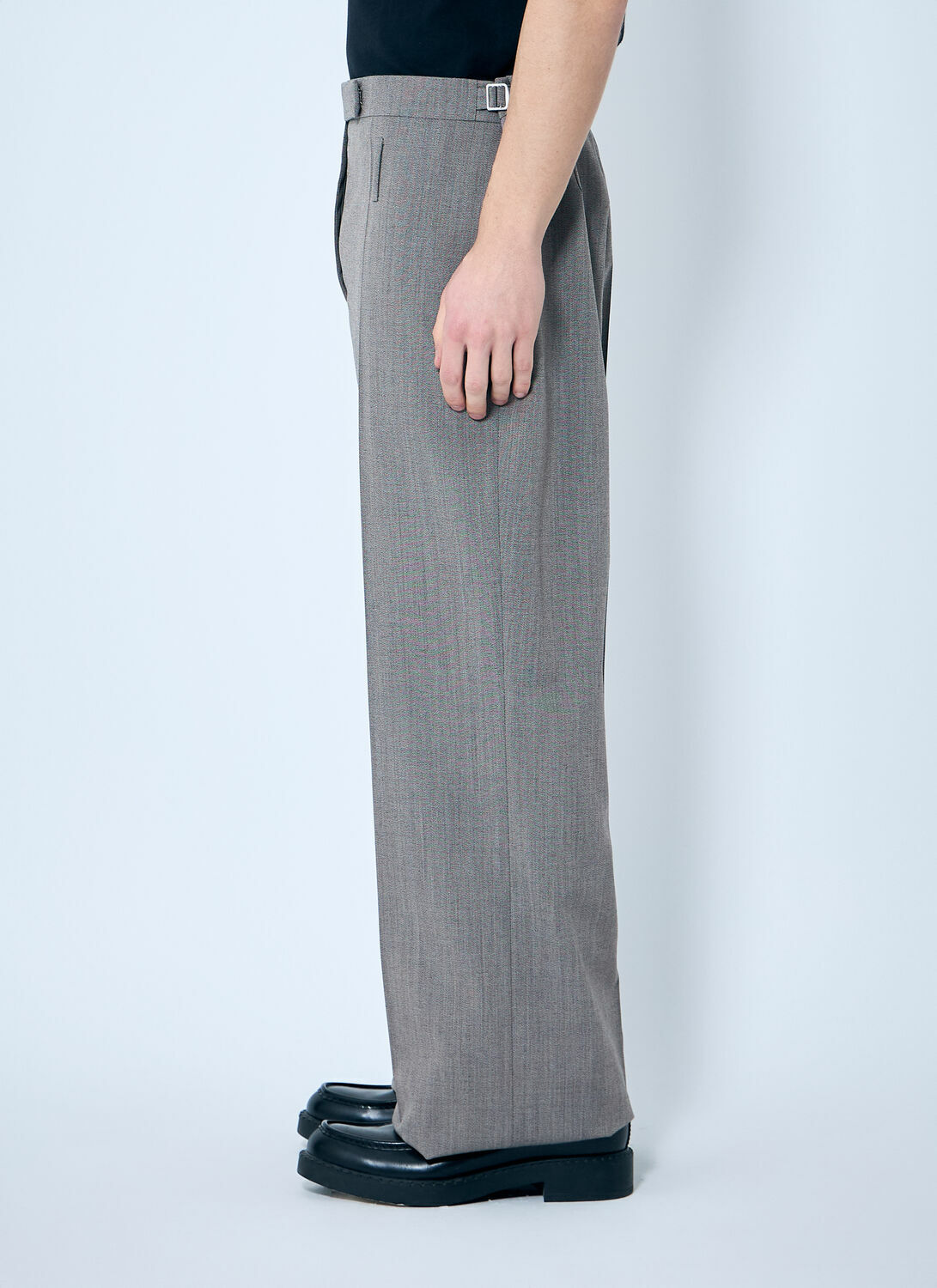 Prada Belted Tailored Wool-Blend Pants