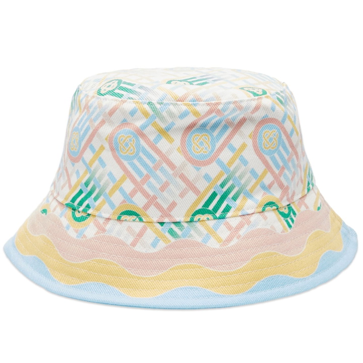 Photo: Casablanca Women's Printed Denim Bucket Hat in Multi
