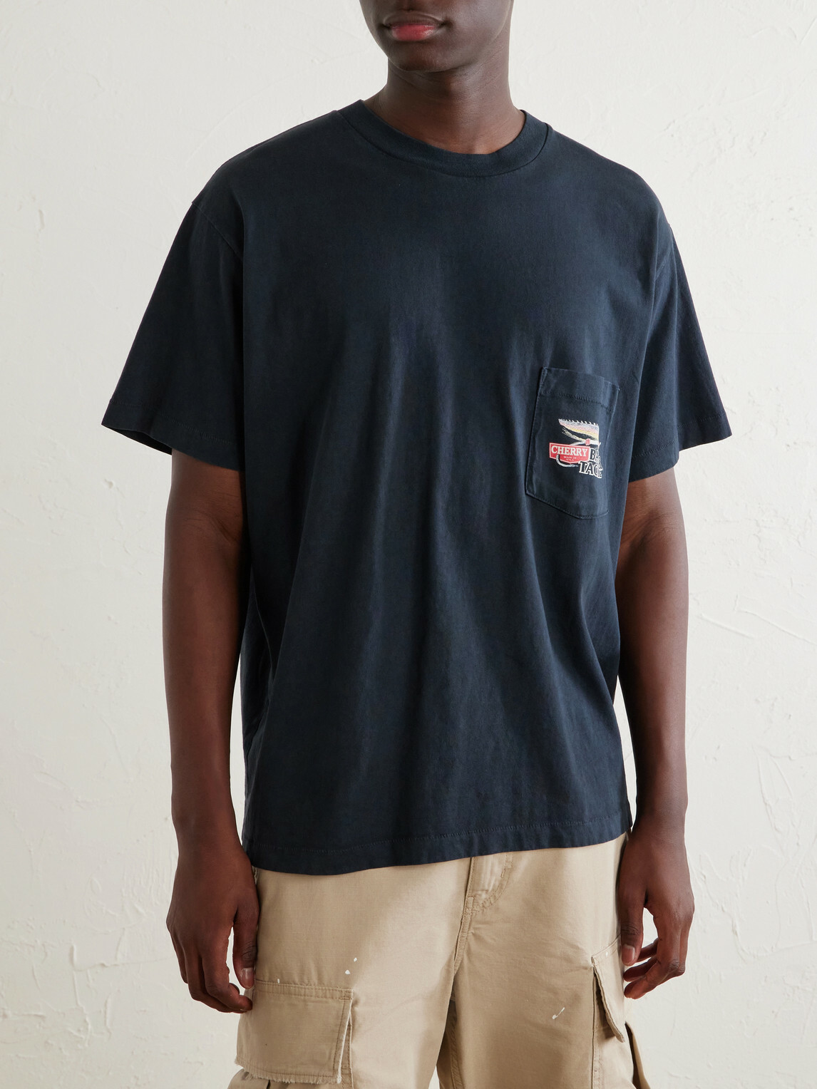 Cherry Los Angeles - Logo-Printed Cotton-Jersey T-Shirt - Blue