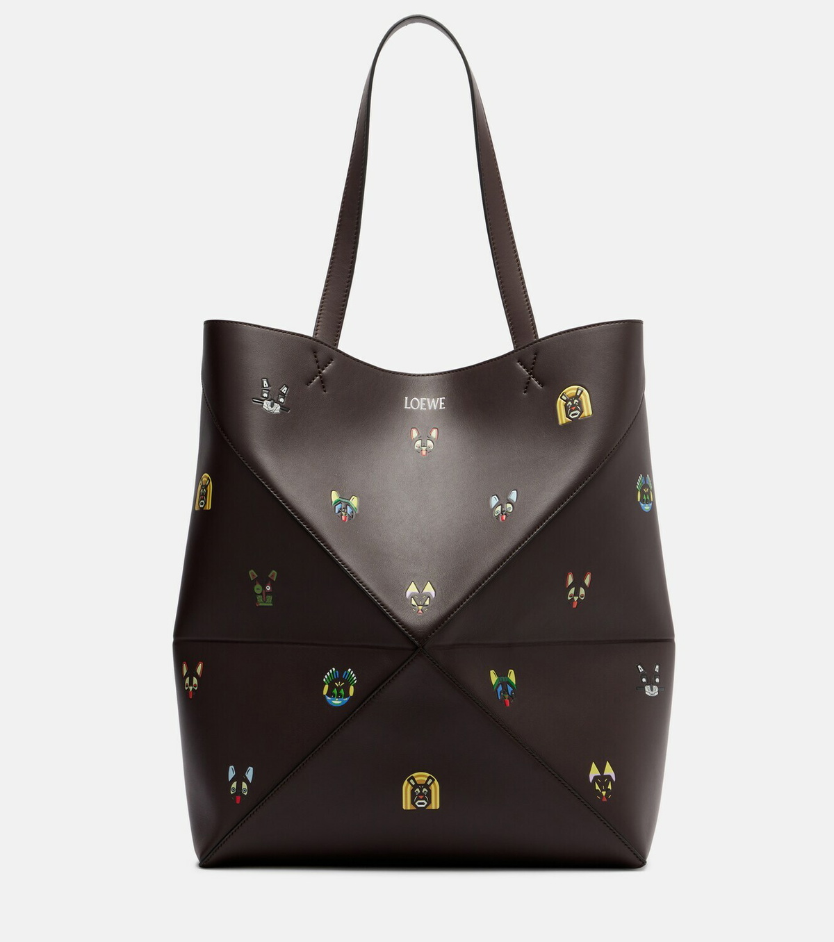 Loewe x Louis Wain Puzzle Fold Cats leather tote bag