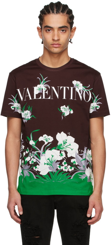Photo: Valentino Burgundy Cotton T-Shirt