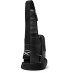 Ermenegildo Zegna - Pelle Tessuta and Smooth Leather Belt Bag - Black