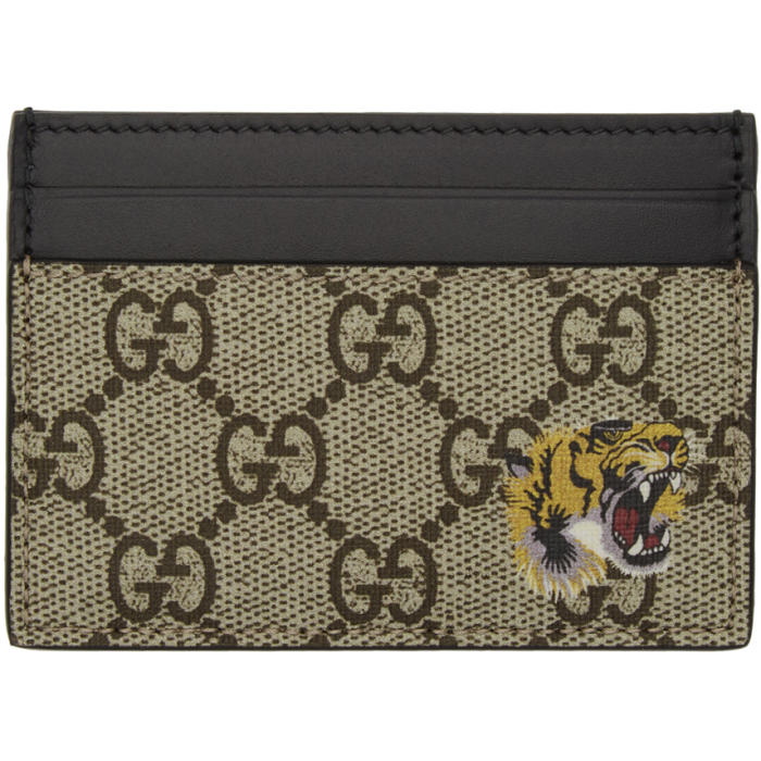 Photo: Gucci Beige GG Supreme Tiger Card Holder