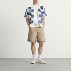 Wax London Men's Porto Square Crochet Shirt in Ecru/Blue