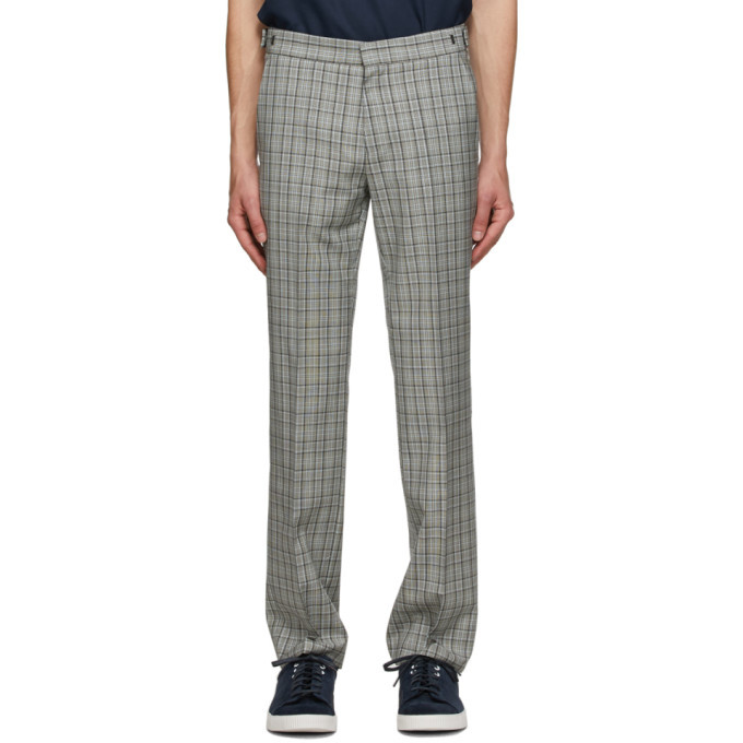 Photo: Hugo Grey Wool Plaid Trousers