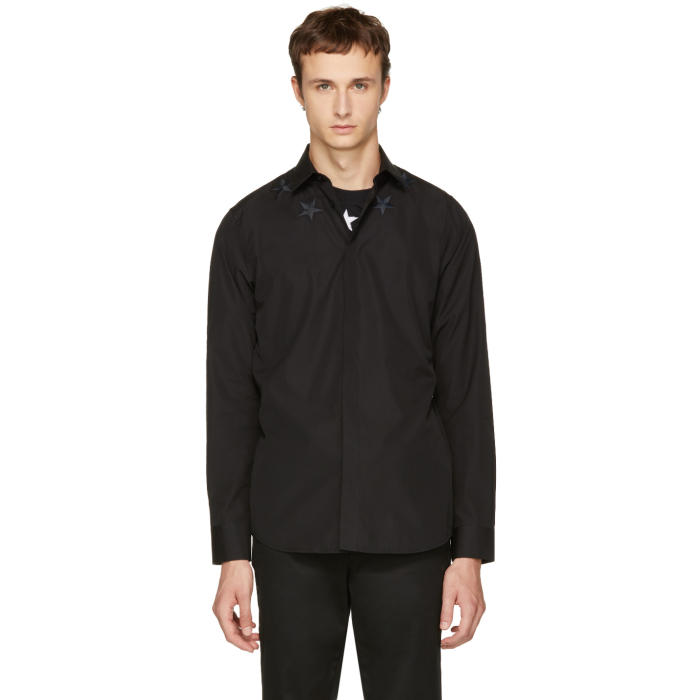 Givenchy Black Embroidered Stars Shirt Givenchy