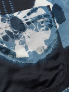 Nicholas Daley - Camp-Collar Printed Satin Shirt - Blue