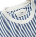 Folk - Striped Cotton-Jersey T-Shirt - Blue