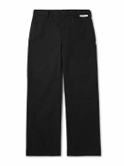 WTAPS - Straight-Leg Cropped Logo-Appliquéd Twill Trousers - Black
