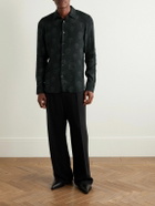McQueen - Slim-Fit Printed Voile Shirt - Black