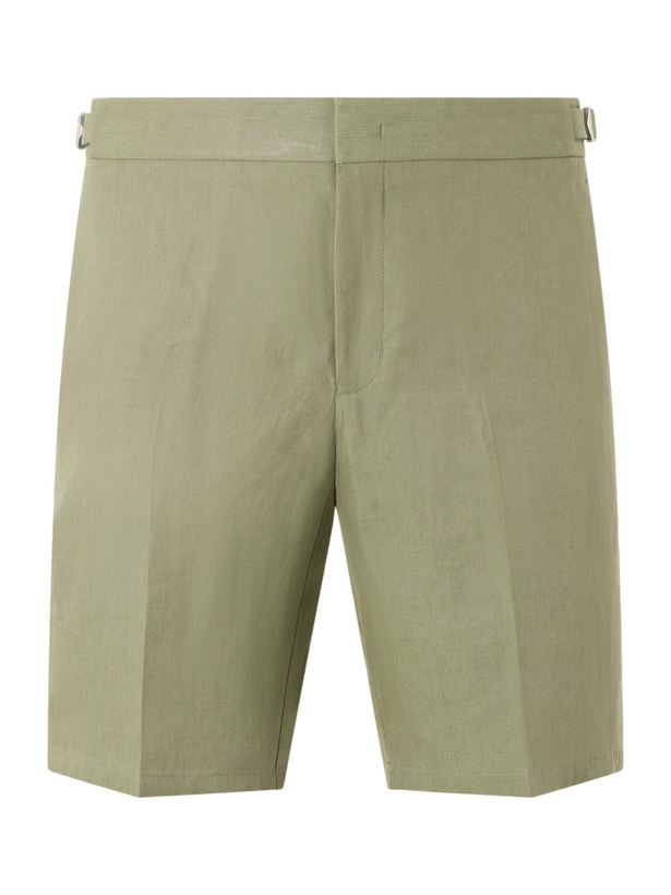 Photo: Orlebar Brown - Straight-Leg Cotton Shorts - Green