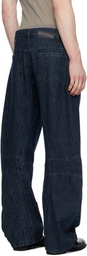 JiyongKim Blue Curved Jeans