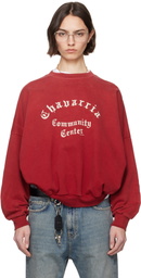 WILLY CHAVARRIA Red 'Community Center' Hooligan Crew Sweatshirt