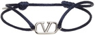 Valentino Garavani Navy Cord VLogo Bracelet