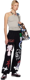 Chopova Lowena Black Flying High Sweatpants