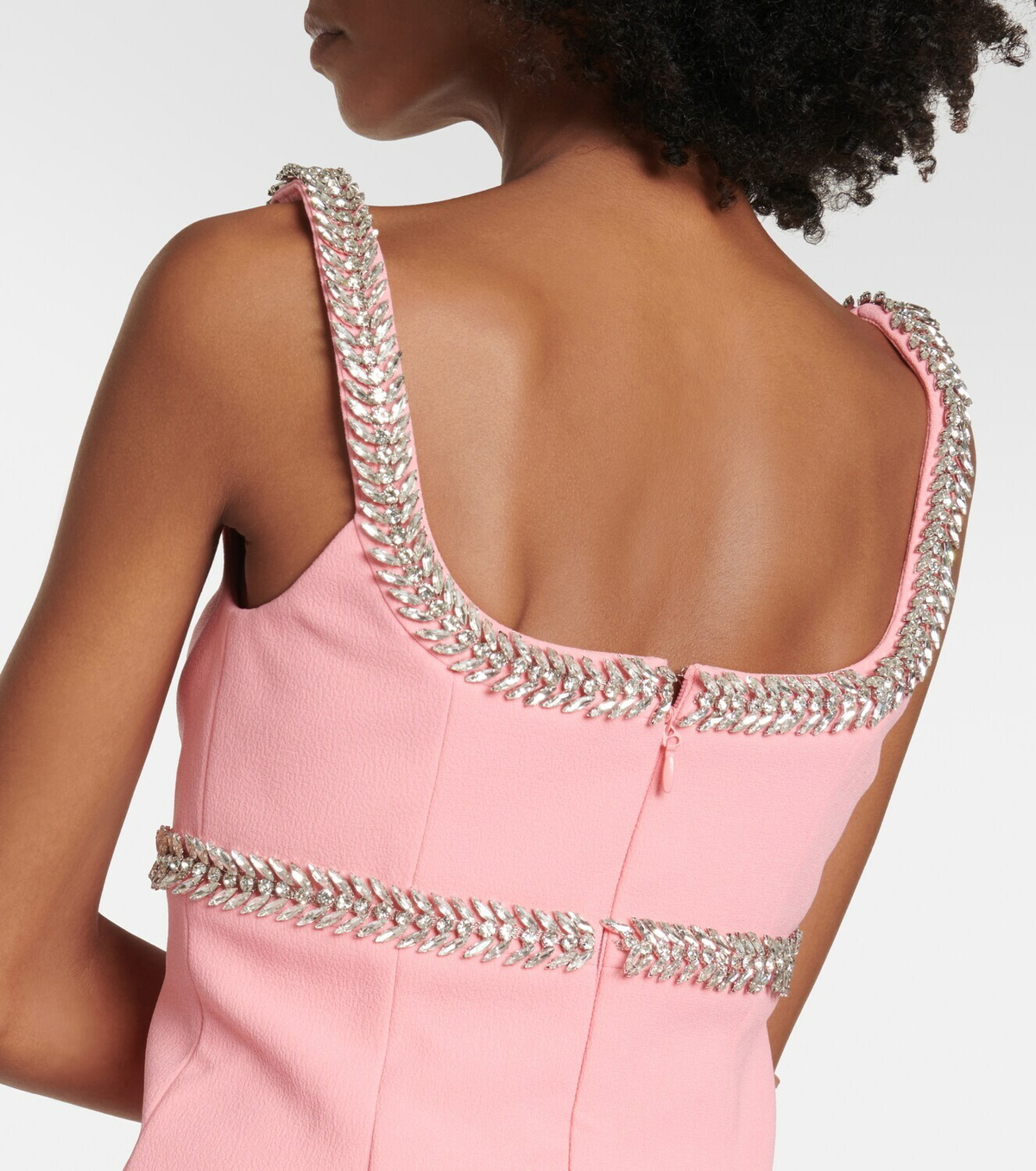 【REBECCA VALLANCEC】Hermoine bow-detail crepe minidress Hermoine bow-detail crêpe minidress in white - Rebecca