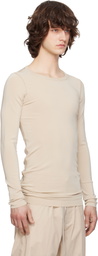 Rick Owens Beige Temple Rib LS T-shirt
