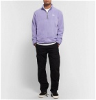 Stüssy - Logo-Embroidered Floral-Print Fleece Half-Zip Sweatshirt - Purple