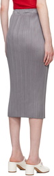 PLEATS PLEASE ISSEY MIYAKE Gray Basics Midi Skirt