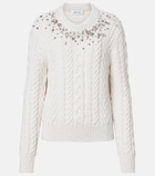 McQueen Embellished wool and cashmere sweater