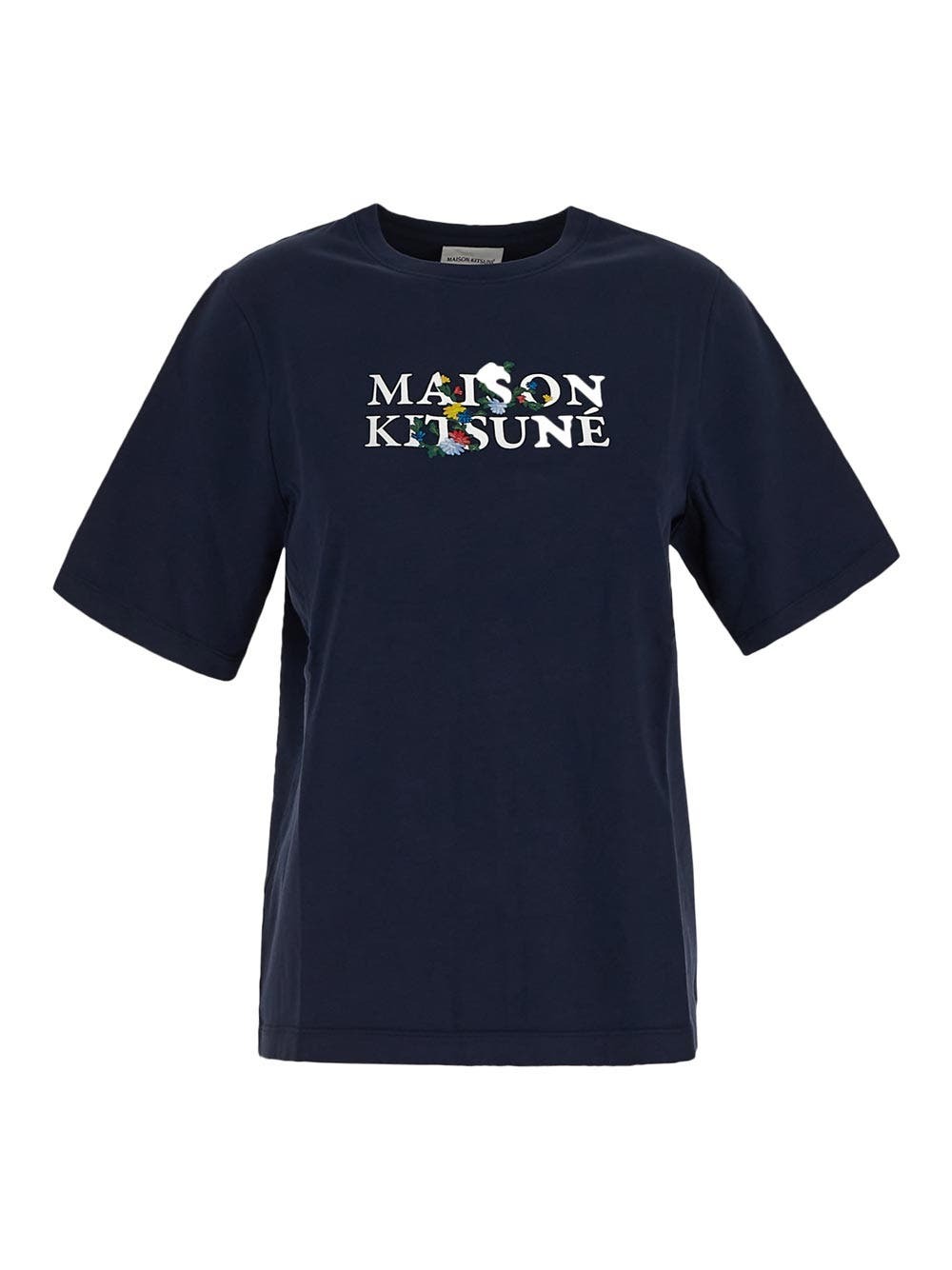 Tシャツ・カットソー MAISON KITSUNE Logo embroidery t-shirt Maison Kitsune' Floral Logo Embroidery T Shirt Maison Kitsune
