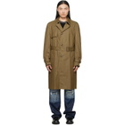 MM6 Maison Margiela Khaki Coated Cotton Trench Coat