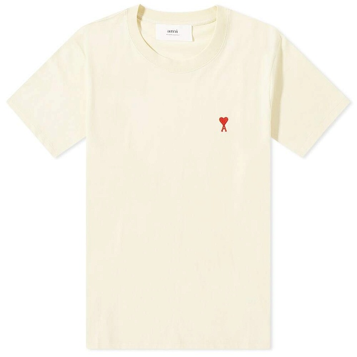 Photo: AMI Men's Tonal Small A Heart T-Shirt in Vanilla