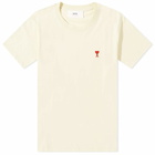 AMI Men's Tonal Small A Heart T-Shirt in Vanilla