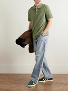 A.P.C. - Standard Logo-Embroidered Organic Cotton-Piqué Polo Shirt - Green