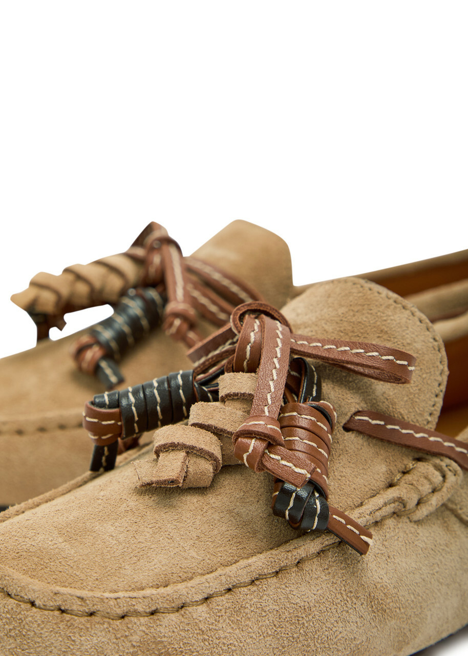 Tods Gommino Suede Loafers Camel