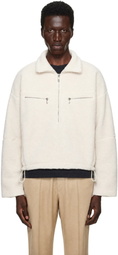 LGN Louis Gabriel Nouchi Off-White Half-Zip Fleece Sweatshirt