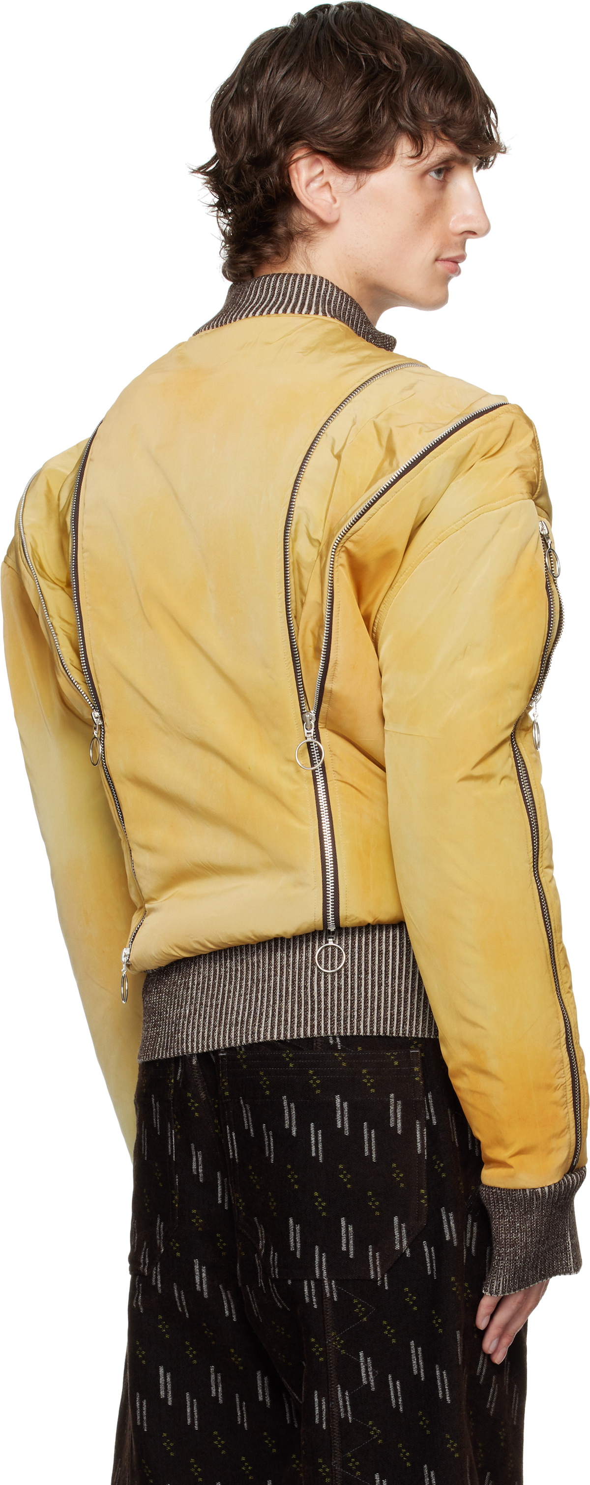 Charlie Constantinou Yellow Adjustable Fit Bomber Jacket