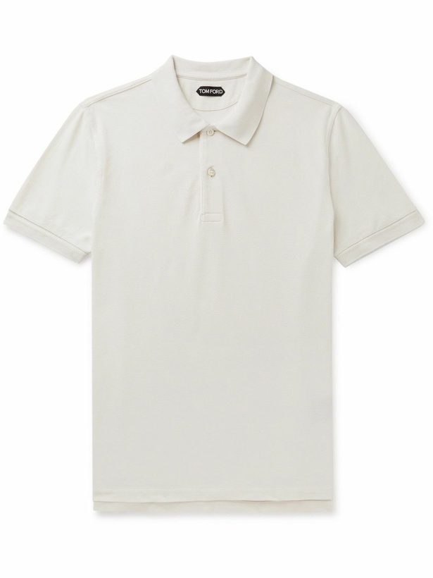 Photo: TOM FORD - Cotton-Piqué Polo Shirt - Neutrals